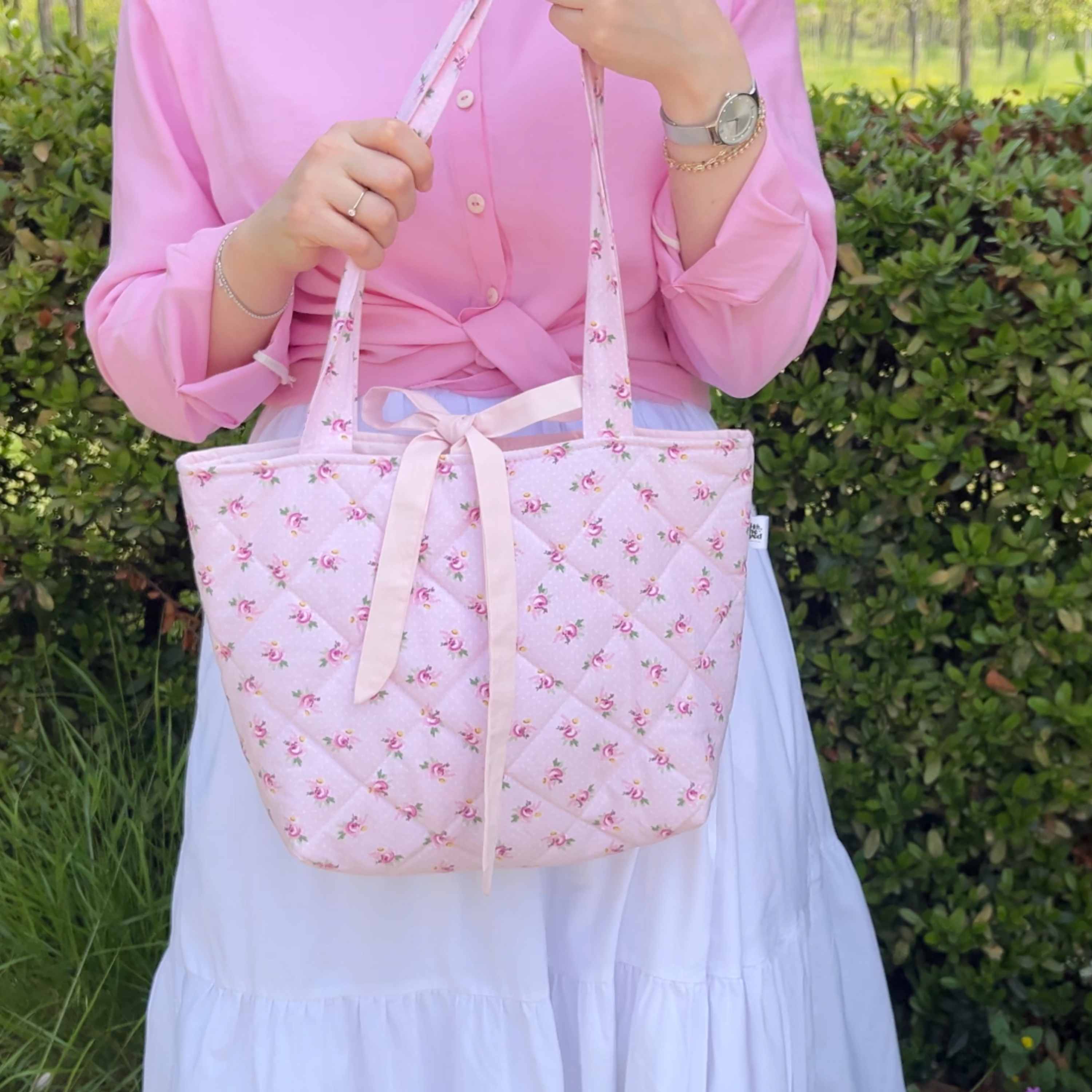 Coquette Bow Tote Bag Sewing Pattern with Video Tutorial (PDF Download)