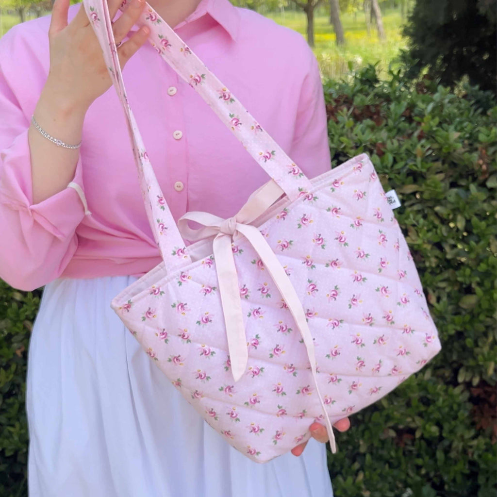 Coquette Bow Tote Bag Sewing Pattern with Video Tutorial (PDF Download)