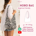 Hobo Bag Sewing Pattern, Beginner Friendly Tote Bag PDF Pattern, Full Video Tutorial, Photo Tutorial