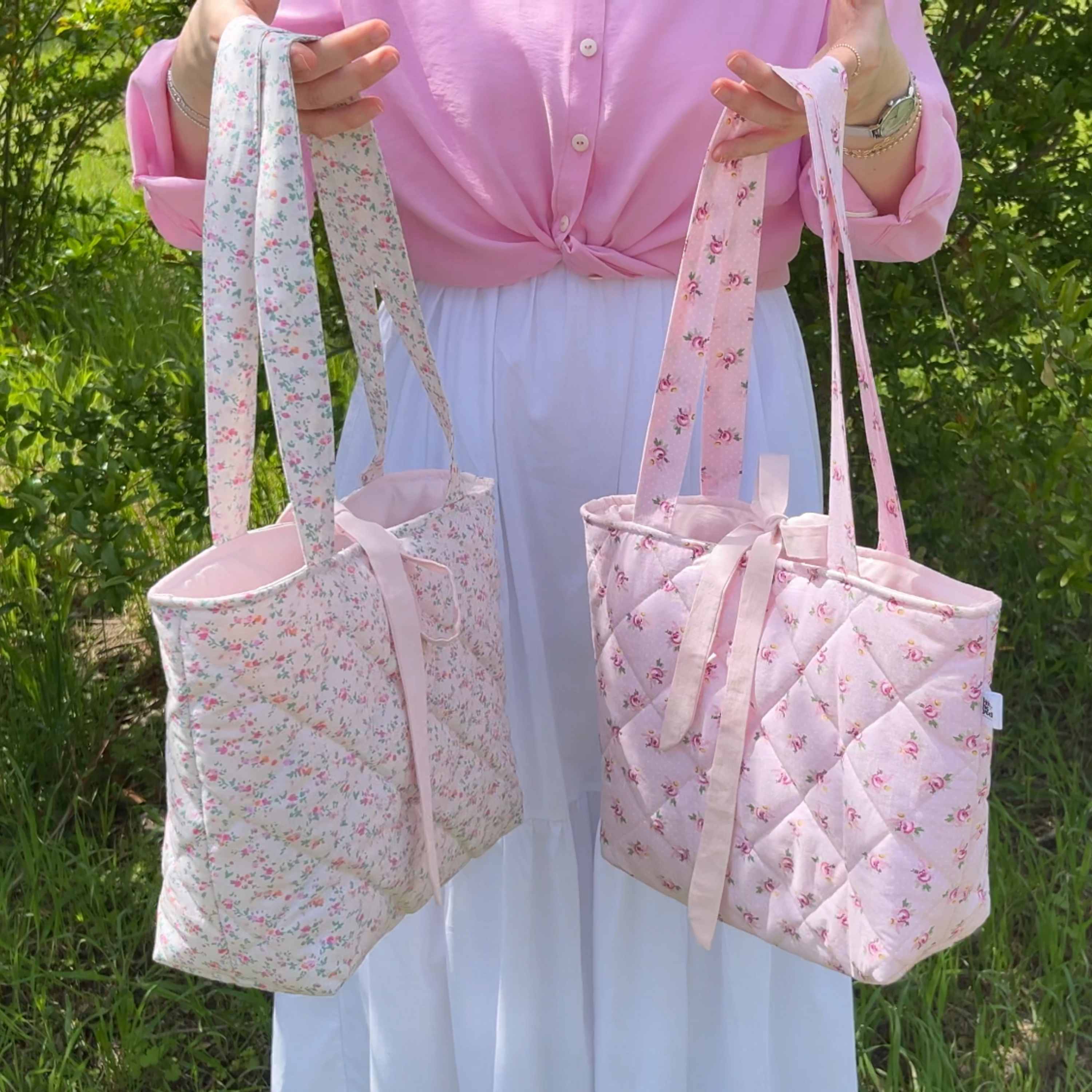 Coquette Bow Tote Bag Sewing Pattern with Video Tutorial (PDF Download)