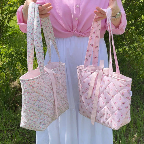 Coquette Bow Tote Bag Sewing Pattern with Video Tutorial (PDF Download)