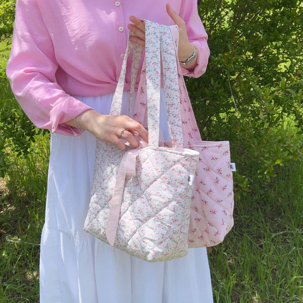 Coquette Bow Tote Bag Sewing Pattern with Video Tutorial (PDF Download)