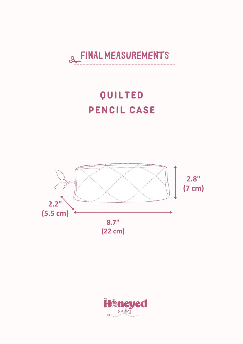 Quilted Pencil Case Sewing Pattern, Zipper Pouch Pattern with Video Tutorial, Confident Beginner PDF