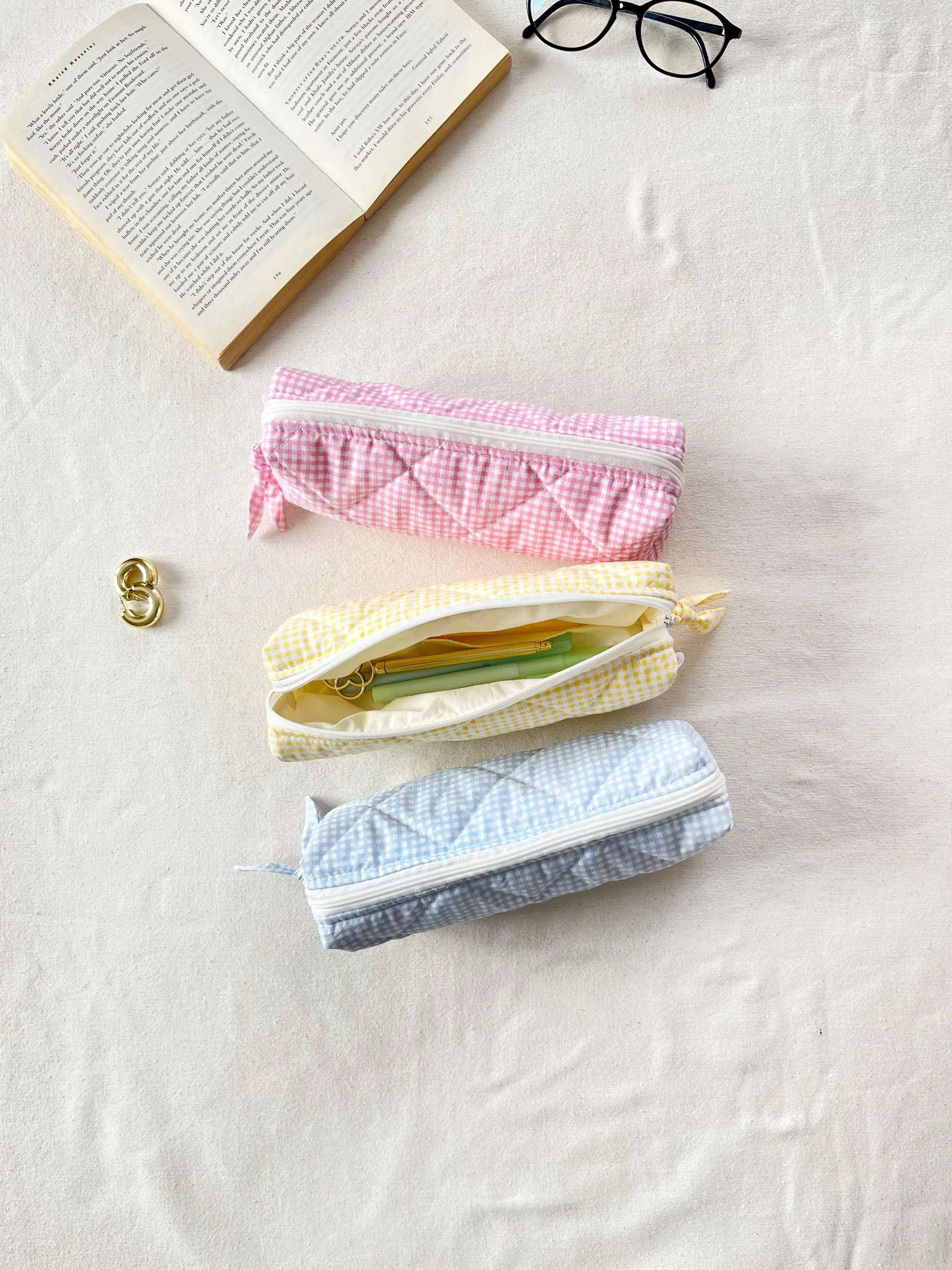 Quilted Pencil Case Sewing Pattern, Zipper Pouch Pattern with Video Tutorial, Confident Beginner PDF