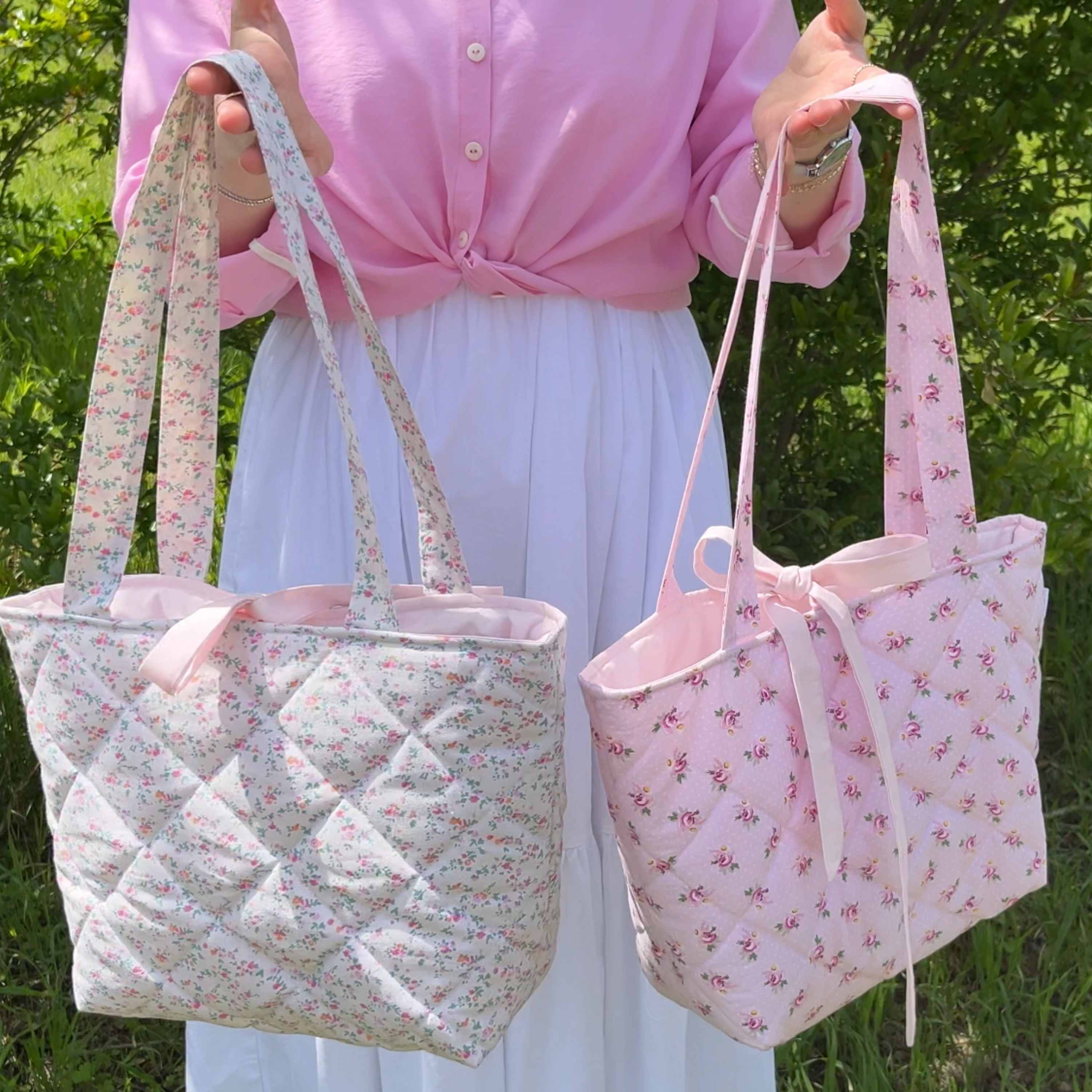 Coquette Bow Tote Bag Sewing Pattern with Video Tutorial (PDF Download)