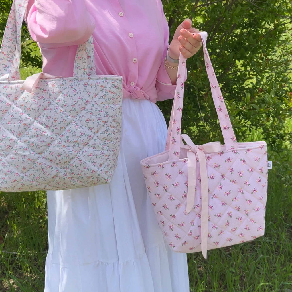 Coquette Bow Tote Bag Sewing Pattern with Video Tutorial (PDF Download)