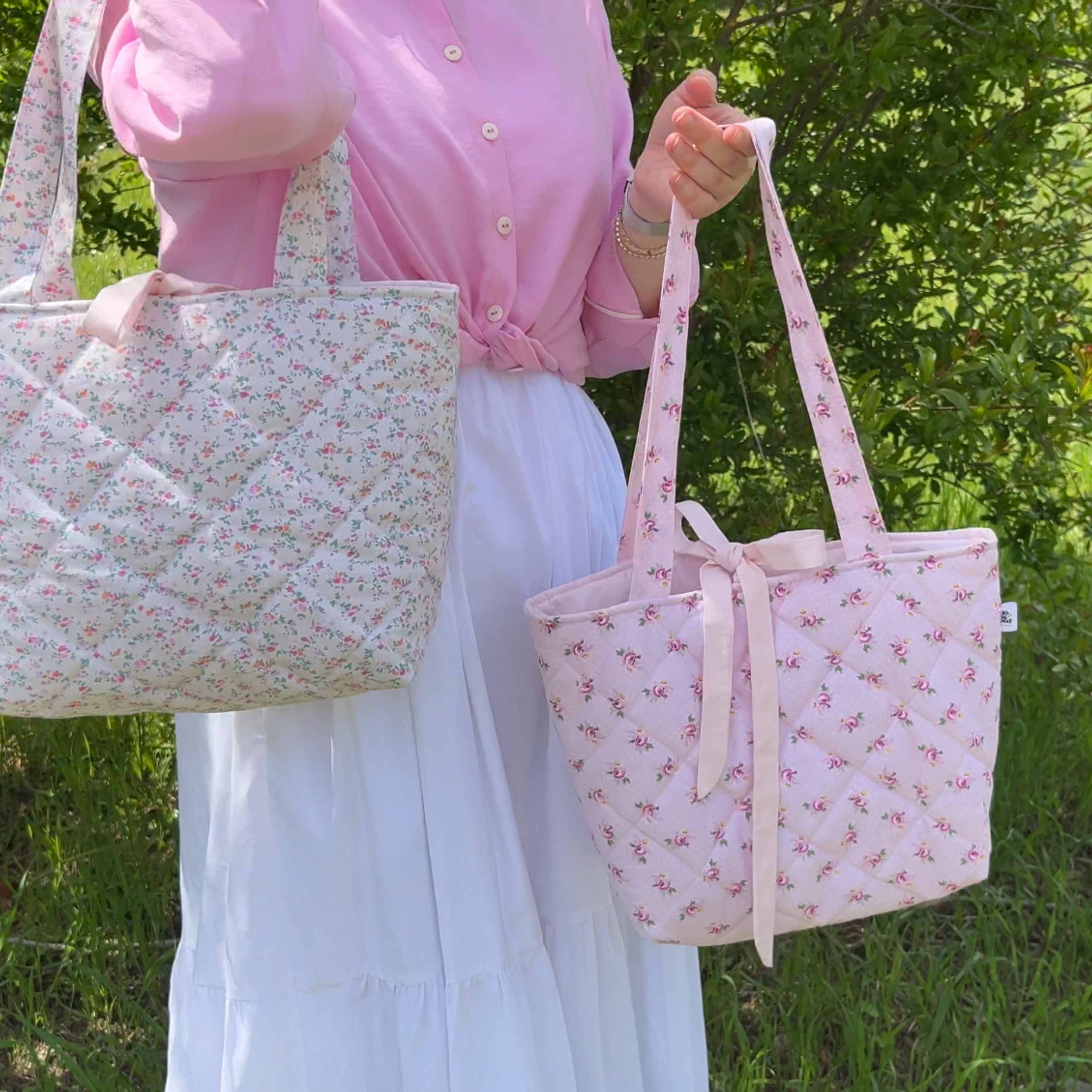 Coquette Bow Tote Bag Sewing Pattern with Video Tutorial (PDF Download)