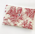 Quilted Toile de Jouy Macbook Laptop Sleeve, Handmade Padded Laptop Case 13–14-15-16 Inch