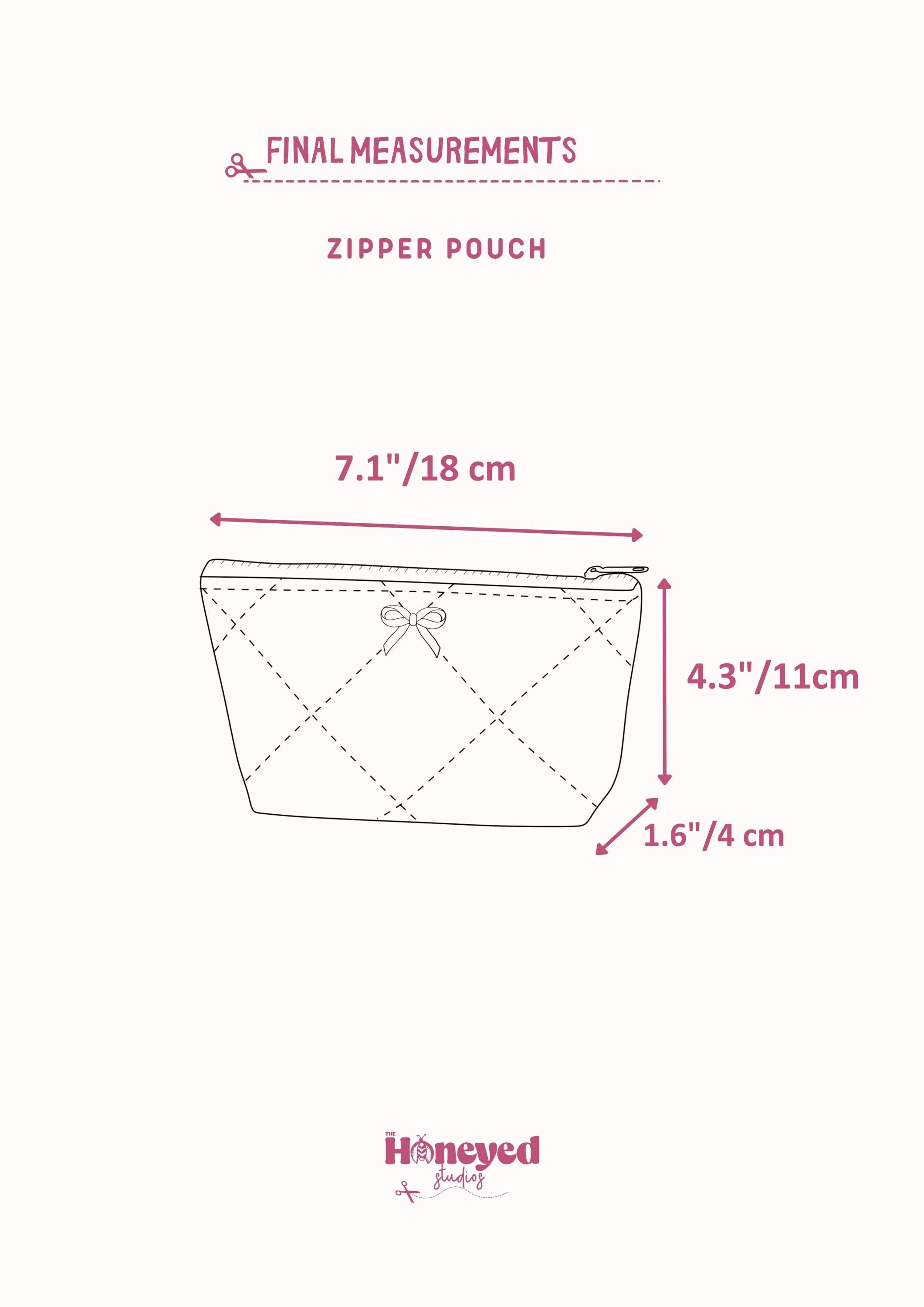 Zipper Pouch Sewing Pattern, Beginner Sewing Pattern with Video Tutorial, Quilted Coin Purse PDF Download