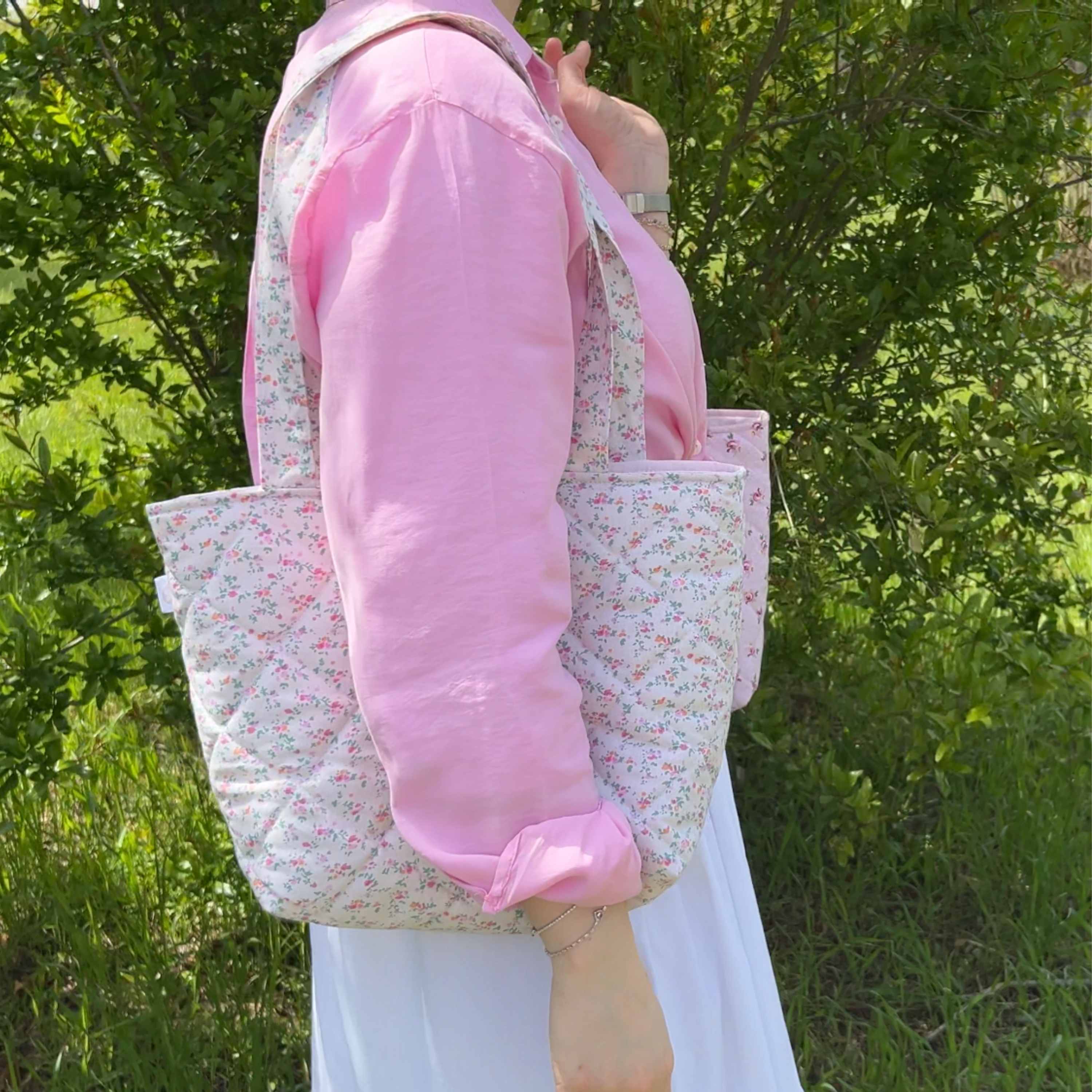 Coquette Bow Tote Bag Sewing Pattern with Video Tutorial (PDF Download)