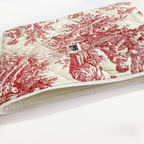 Quilted Toile de Jouy Macbook Laptop Sleeve, Handmade Padded Laptop Case 13–14-15-16 Inch