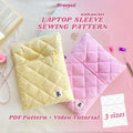 Laptop Sleeve Sewing Pattern with Pocket, Beginner Friendly PDF, Video Tutorial, 3 Sizes 13" 14" 15"