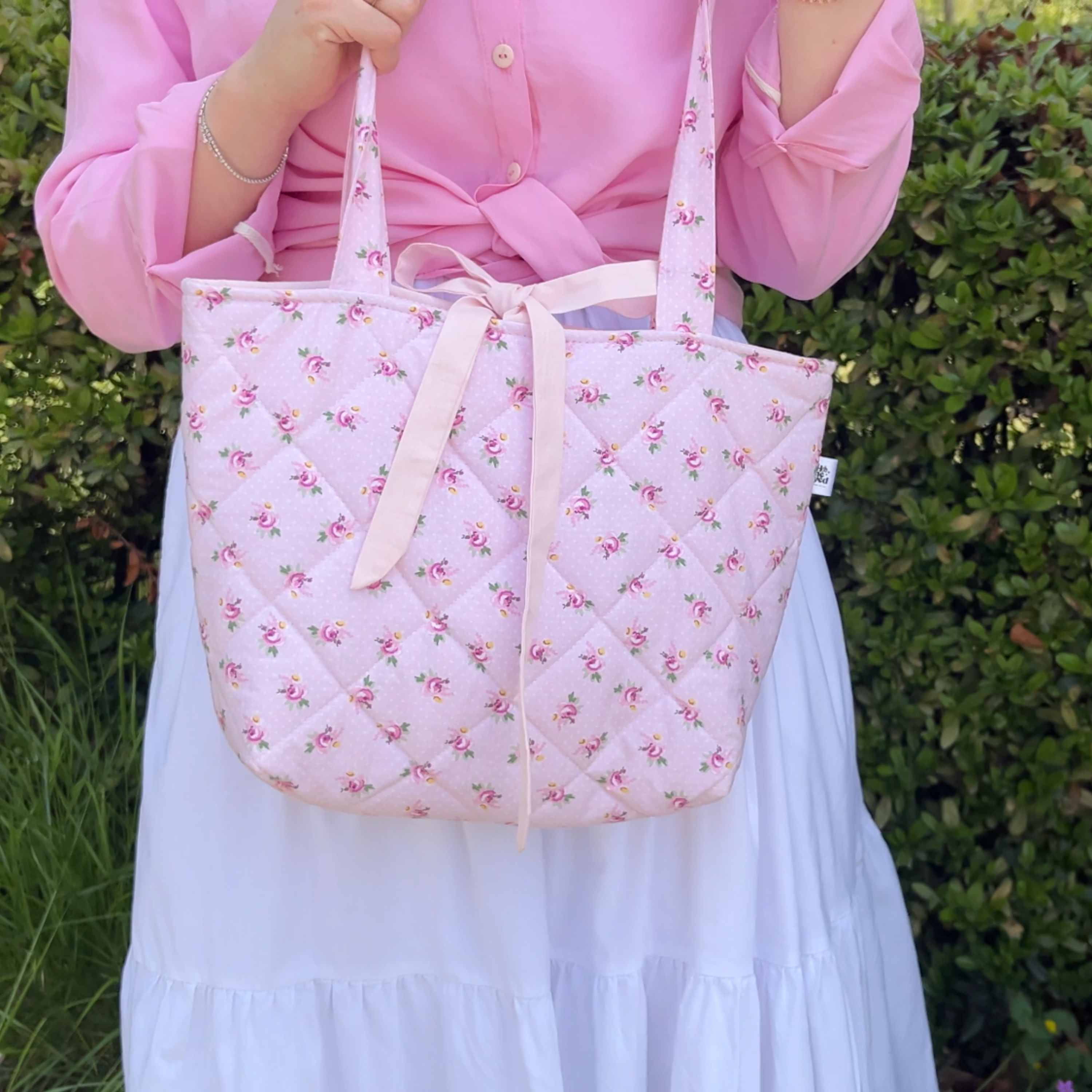 Coquette Bow Tote Bag Sewing Pattern with Video Tutorial (PDF Download)