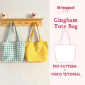 Tote Bag Sewing Pattern, Video Tutorial, PDF Download, Beginner-Friendly Shoulder Bag