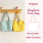 Tote Bag Sewing Pattern, Video Tutorial, PDF Download, Beginner-Friendly Shoulder Bag