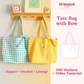 Tote Bag Sewing Pattern, Zippered Large Capacity Bag with Full Video Tutorial, Shopping Bag Pattern