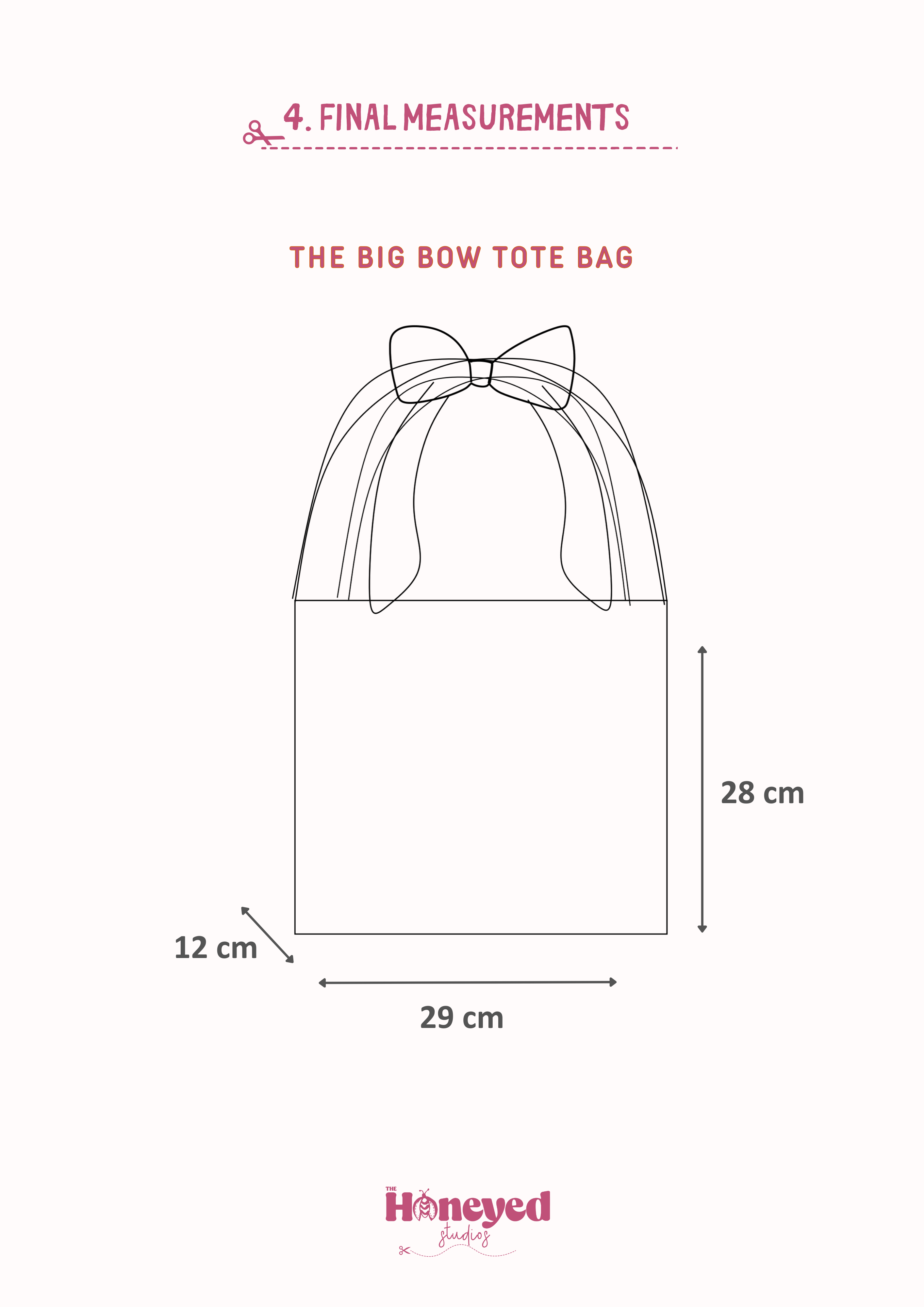 Bow Tote Bag Sewing Pattern, Video Tutorial, Beginner-Friendly PDF Pattern