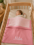 Kişiselleştirilmiş Müslin Bebek Battaniyesi Pink Floral