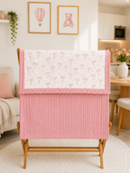Kişiselleştirilmiş Müslin Bebek Battaniyesi Pink Ribbon