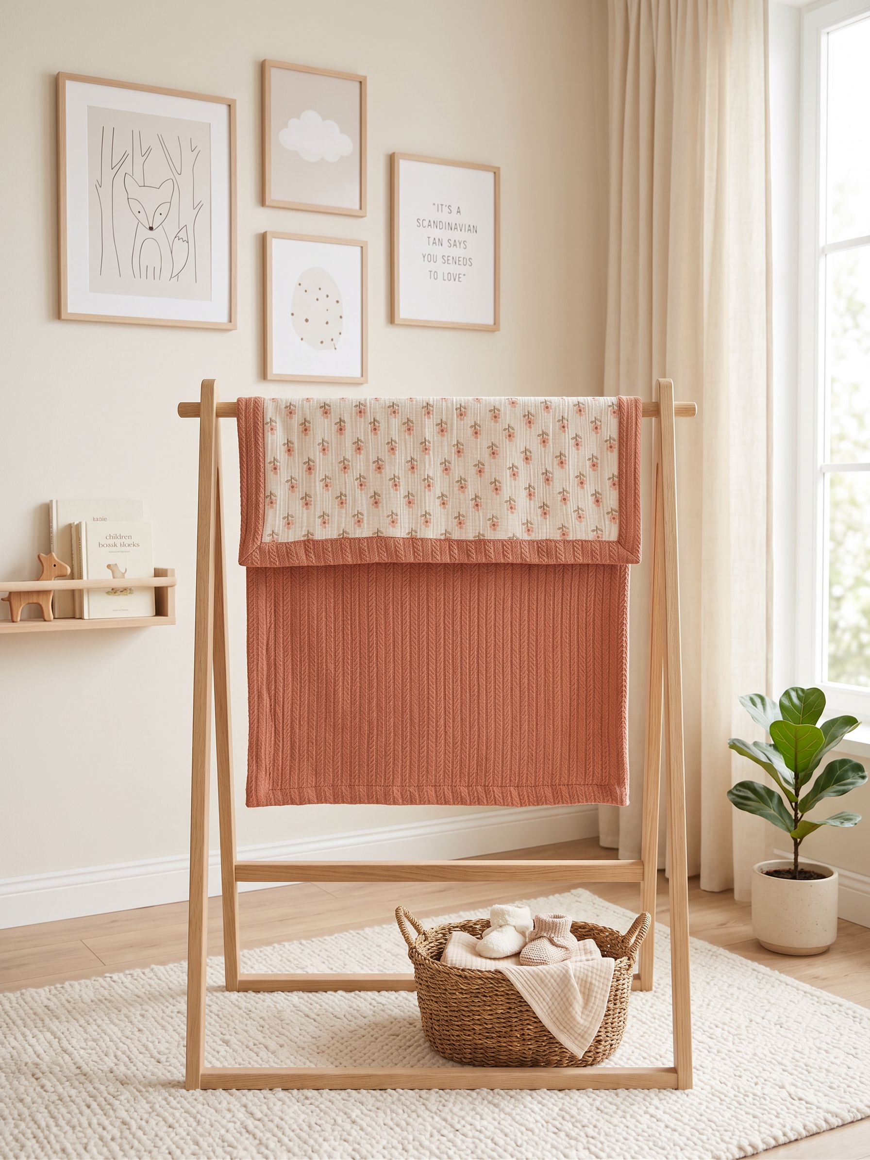Kişiselleştirilmiş Müslin Bebek Battaniyesi Terra Floral