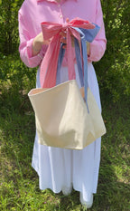 Bow Tote Bag Sewing Pattern, Video Tutorial, Beginner-Friendly PDF Pattern