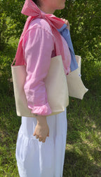 Bow Tote Bag Sewing Pattern, Video Tutorial, Beginner-Friendly PDF Pattern