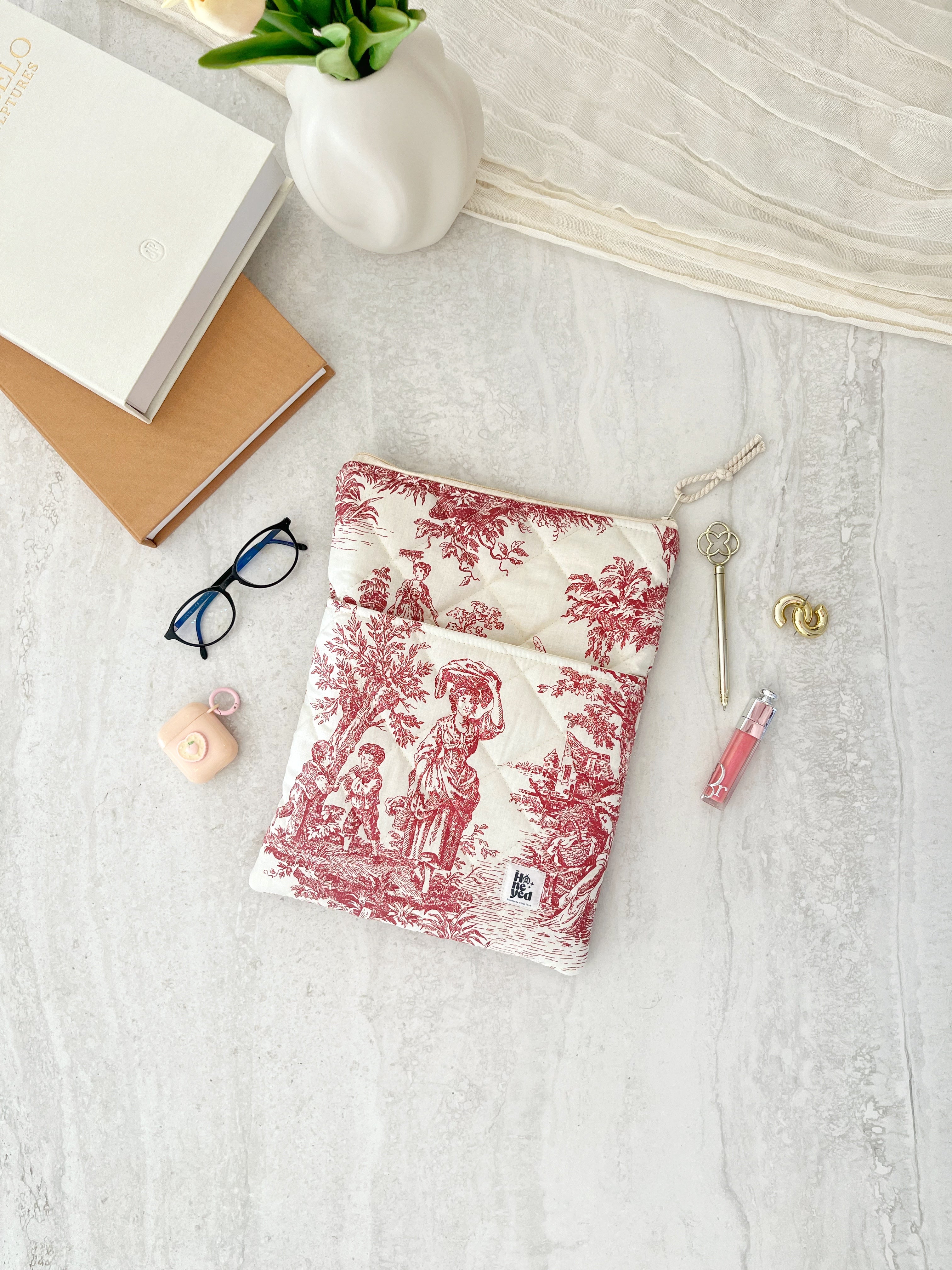 Quilted Macbook Laptop Sleeve, Handmade Padded Laptop Case 13–14-15-16 Inch