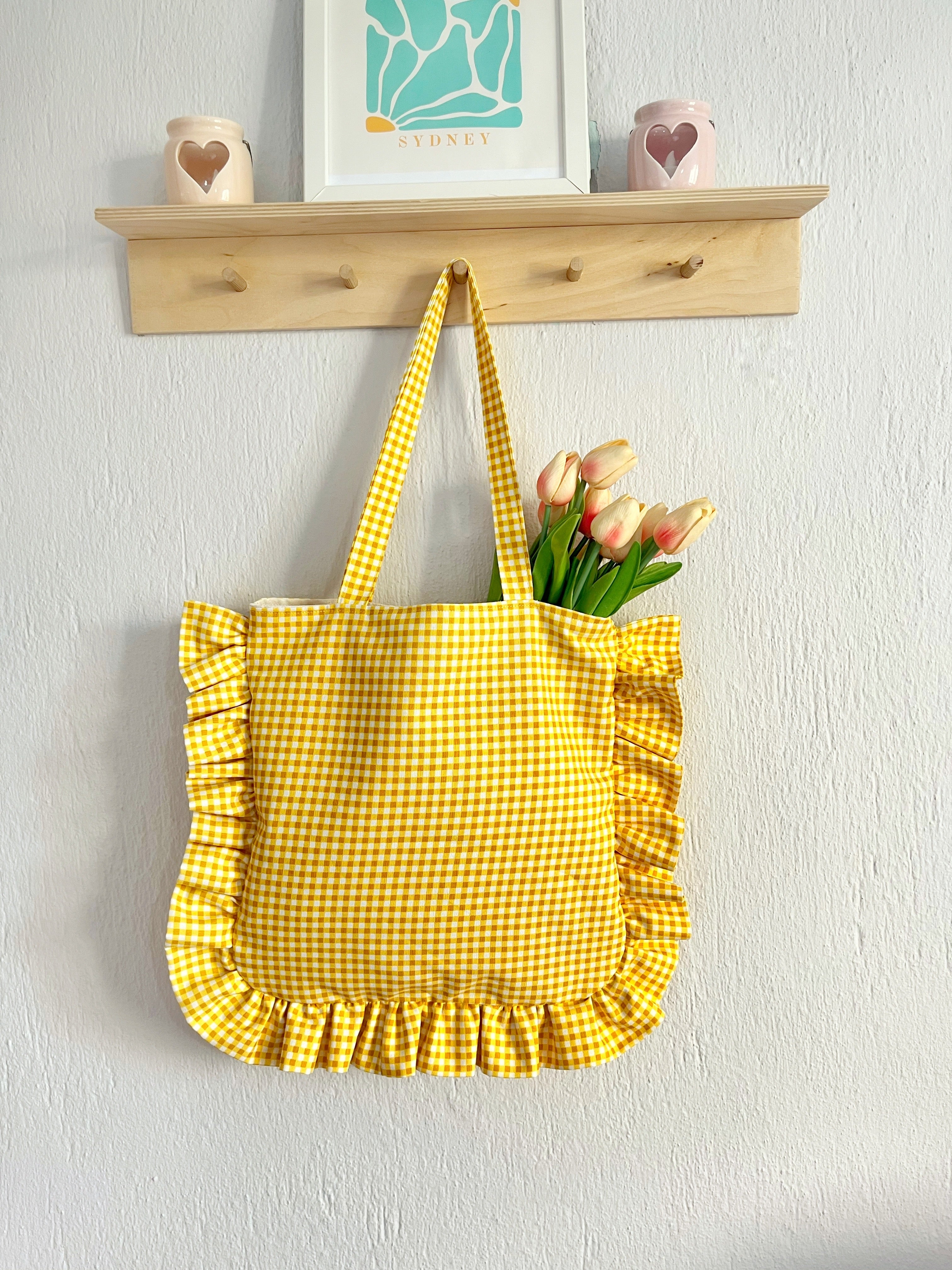 Ruffle Tote Bag Sewing Video Tutorial, Shoulder Bag PDF Pattern, Instant Download