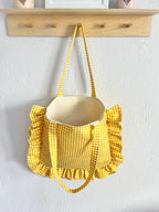 Ruffle Tote Bag Sewing Video Tutorial, Shoulder Bag PDF Pattern, Instant Download