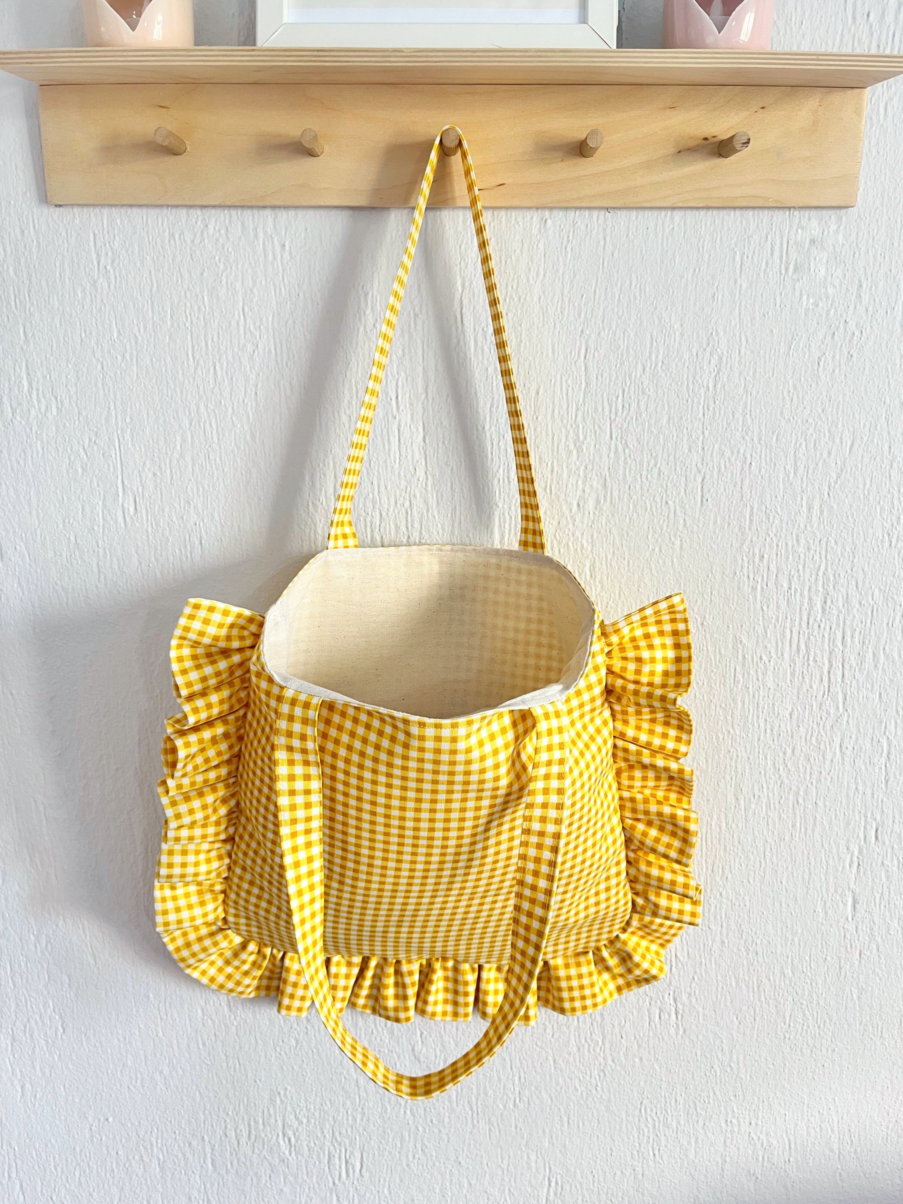 Ruffle Tote Bag Sewing Video Tutorial, Shoulder Bag PDF Pattern, Instant Download