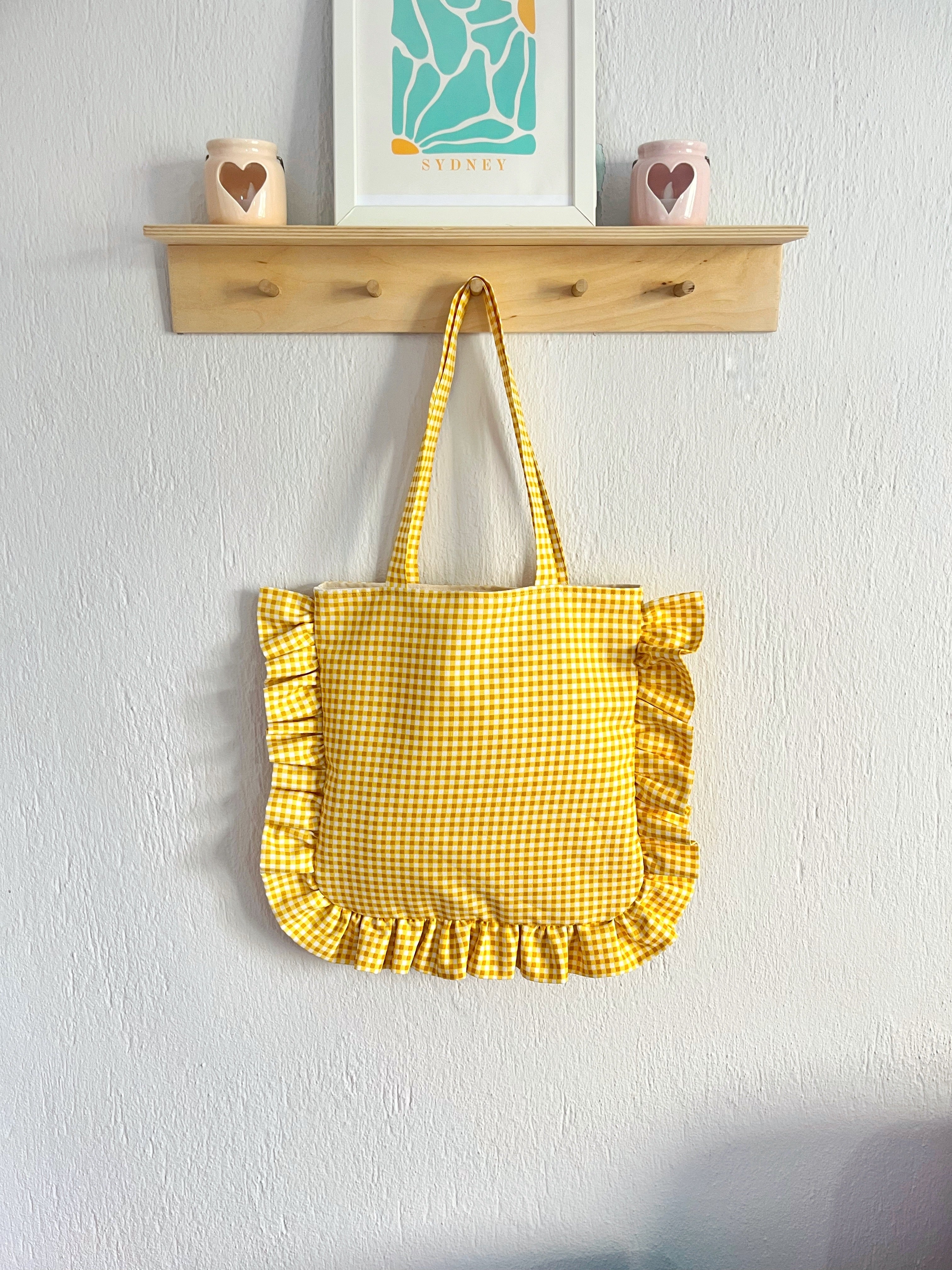 Ruffle Tote Bag Sewing Video Tutorial, Shoulder Bag PDF Pattern, Instant Download