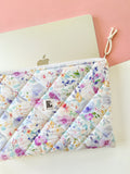 Floral Quilted Laptop Sleeve, Macbook Case, Purple Laptop Pouch 13-14-15-16 inch