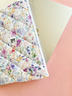 Floral Quilted Laptop Sleeve, Macbook Case, Purple Laptop Pouch 13-14-15-16 inch