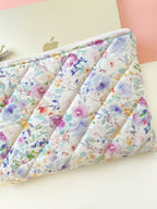 Floral Quilted Laptop Sleeve, Macbook Case, Purple Laptop Pouch 13-14-15-16 inch