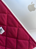 Burgundy Quilted Macbook Laptop Sleeve, Handmade Padded Laptop Case 13–14-15-16 Inch