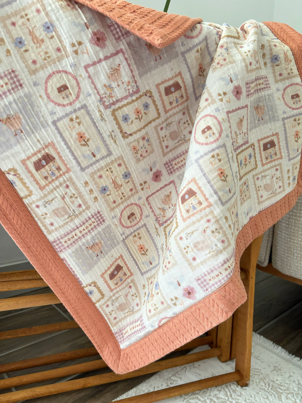 Kişiselleştirilmiş Müslin Bebek Battaniyesi Frame
