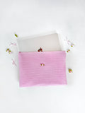 Pink Rose Laptop Sleeve, Handmade Padded Puffy Macbook Laptop Case 13–14-15-16 Inch