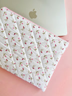 Pinkfarbene Laptophülle mit Schleife, gepolsterte MacBook-Hülle für 13–14–15–16 Zoll