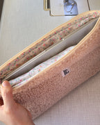 Teddy Bear Macbook Kılıfı, Çiçek Desenli Astarlı Peluş Laptop Kılıfı 13-14-15-16 İnç