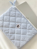 Laptoptasche, blau-weiß gesteppte Laptophülle für 13–14–15–16 Zoll