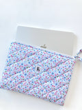 Puffy Laptop Sleeve in Blue, Floral MacBook Case 13–14-15-16 Inch