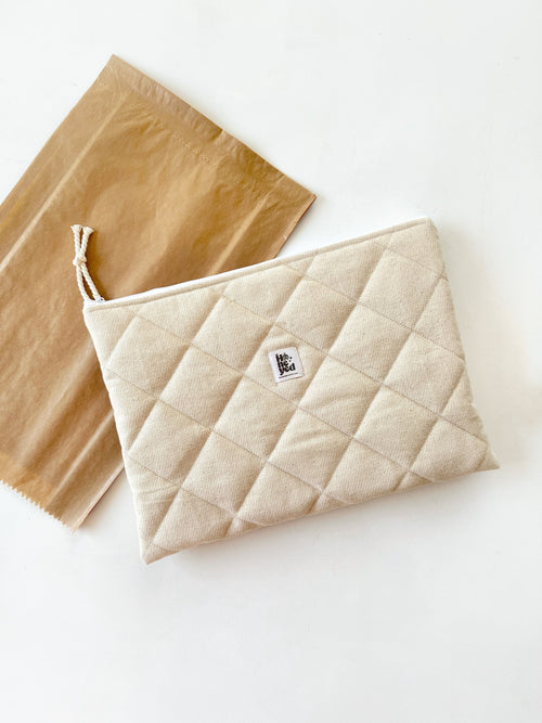 Beige Macbook Laptop Sleeve, Handmade Padded Laptop Case 13–14-15-16 Inch