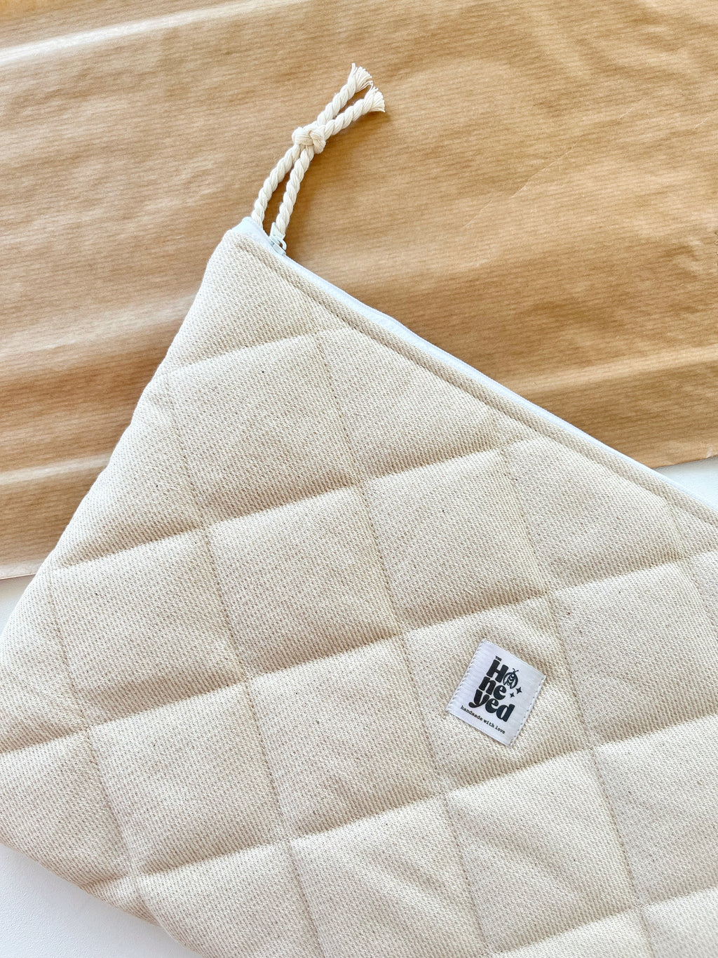 Beige Macbook Laptop Sleeve, Handmade Padded Laptop Case 13–14-15-16 Inch