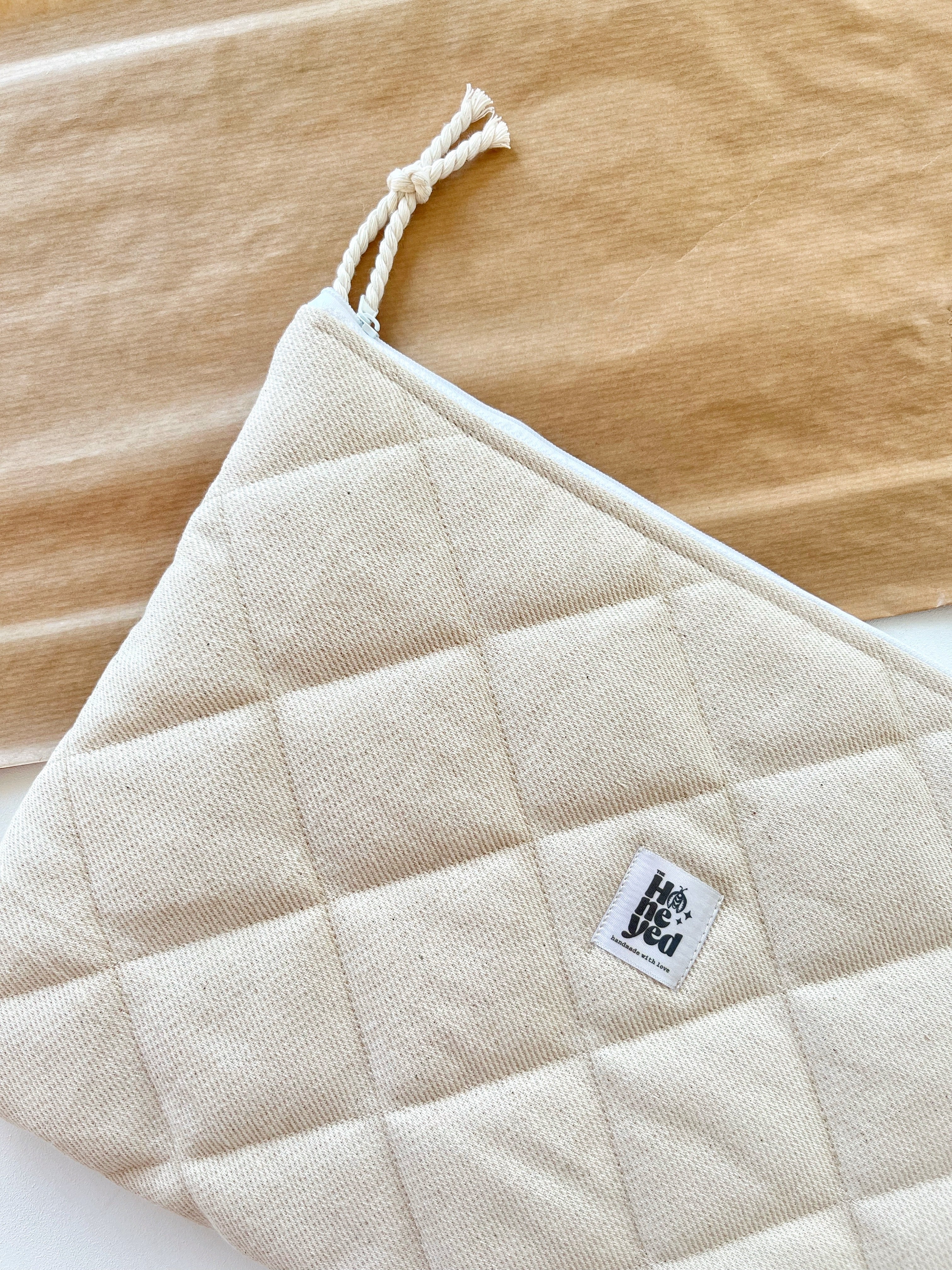 Beige Macbook Laptop Sleeve, Handmade Padded Laptop Case 13–14-15-16 Inch