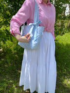 Quilted Ribbon Tote Bag Sewing Pattern, Video Tutorial, PDF Download Beginner Friendly