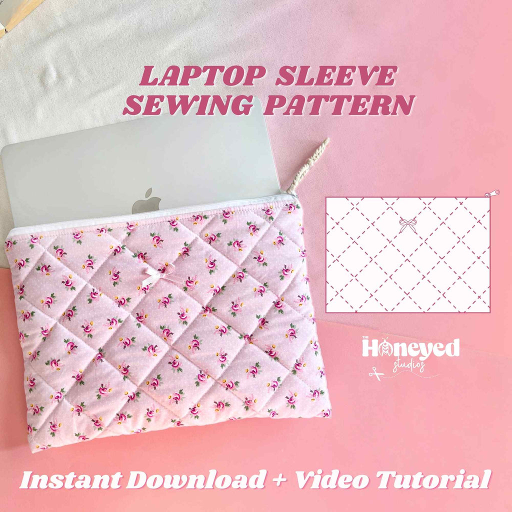 Laptop Sleeve Sewing Pattern,Video Tutorial, Beginner Friendly, PDF Download 13-16 inch Laptops