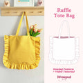 Ruffle Tote Bag Sewing Video Tutorial, Shoulder Bag PDF Pattern, Instant Download