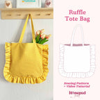 Ruffle Tote Bag Sewing Video Tutorial, Shoulder Bag PDF Pattern, Instant Download