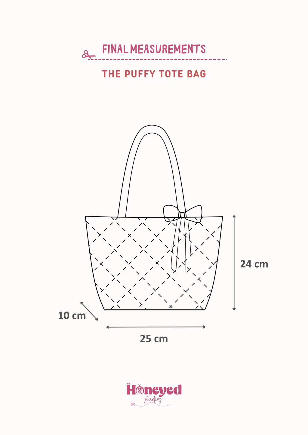 Quilted Ribbon Tote Bag Sewing Pattern, Video Tutorial, PDF Download Beginner Friendly