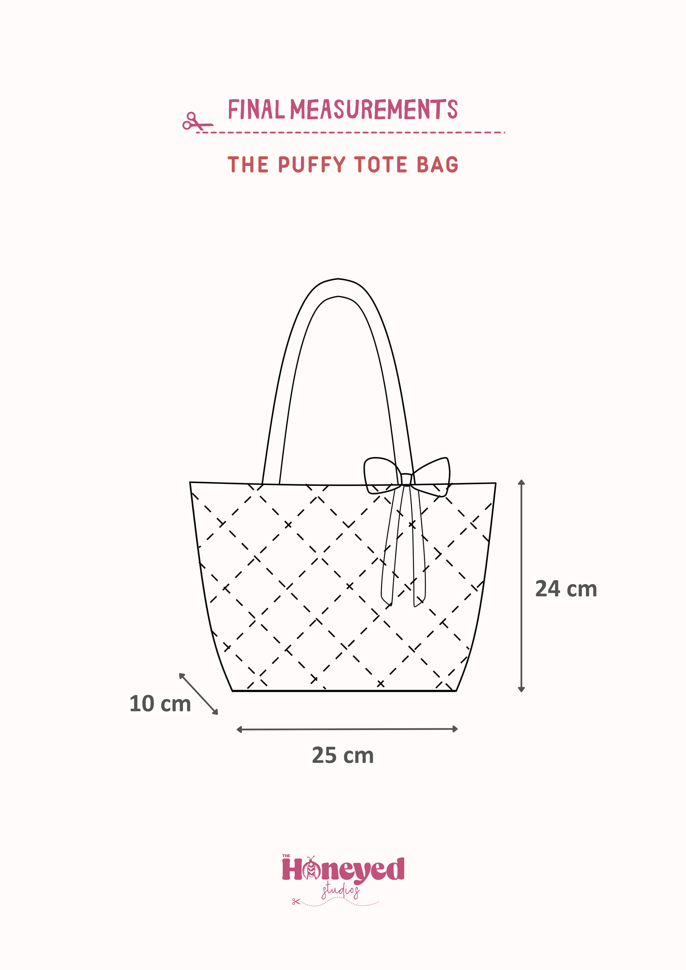 Quilted Ribbon Tote Bag Sewing Pattern, Video Tutorial, PDF Download Beginner Friendly
